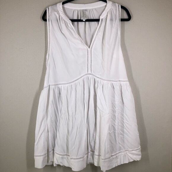 Seafolly Swim Cover Up White Lace Details Women’s Size Large - Picture 1 of 7